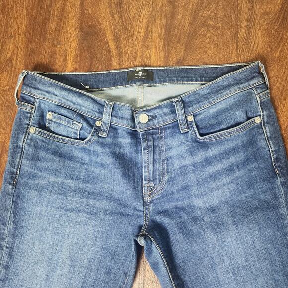 7 For All Mankind Original Bootcut Mid-Rise Jeans Raw Hem, Size 30 - Picture 4 of 11